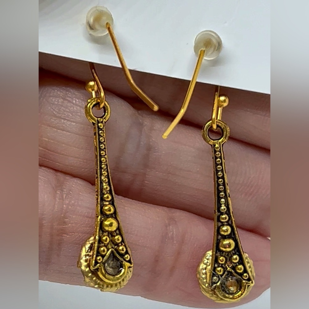 Art Jewelry For You Handcrafted Artisan Mexican Fire Dragons Breath GP Earrings - Picture 3 of 5